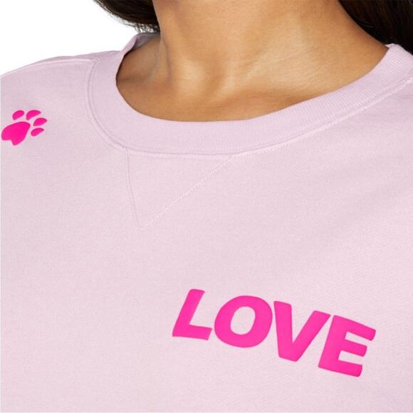 NWT Wildfox Crewneck Dogs Love Me Sweatshirt Pink Size L - Picture 3 of 9